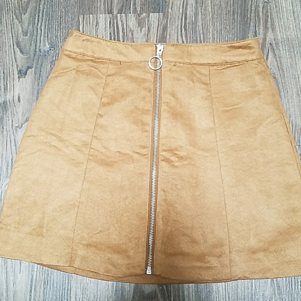 Suede mini skirt
